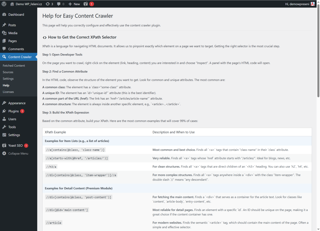 Easy Content Crawler