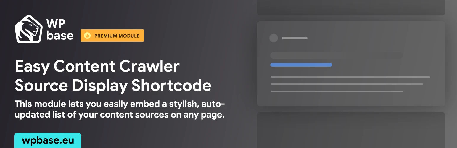 Easy Content Crawler - Source Display Shortcode